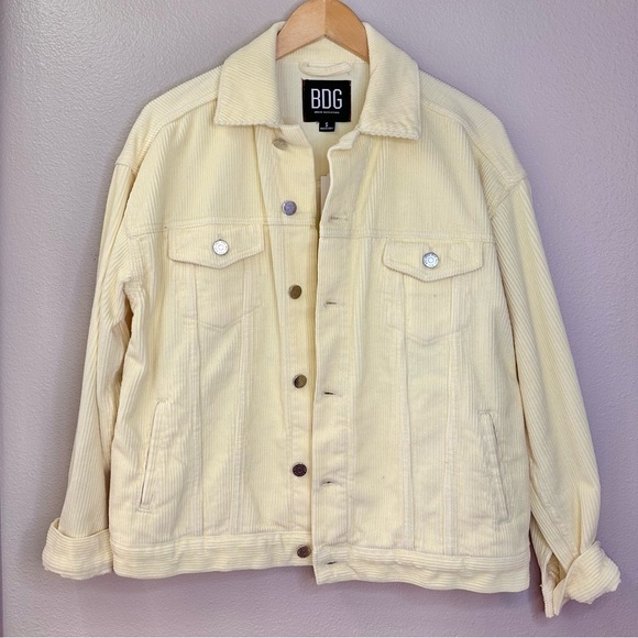 NWT Urban Outfitters BDG Pastel Yellow Corduroy Trucker Jacket - Picture 8 of 10